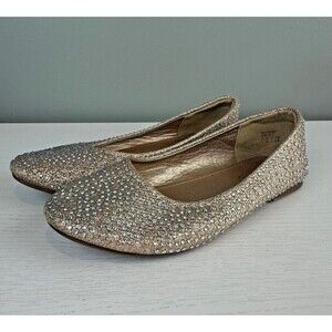 Dream Pairs Girls Size 3 Gold Jeweled Flats